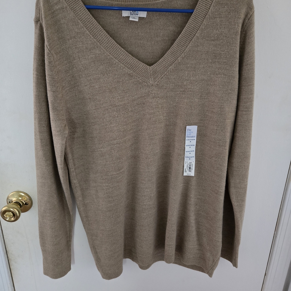 Croft & Barrow Taupe Knit Pullover